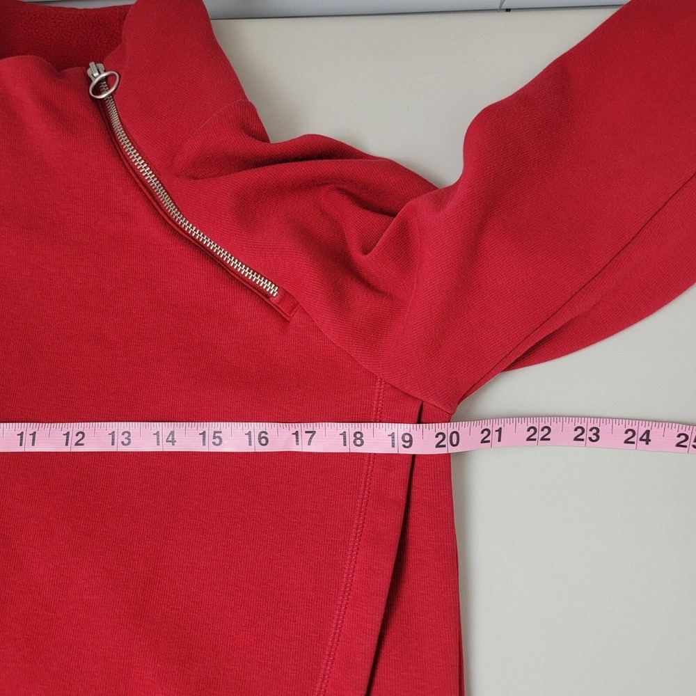 Athleta Cozy Karma Asym Pullover in Decadent Red Size M Thumbholes - Picture 3 of 12
